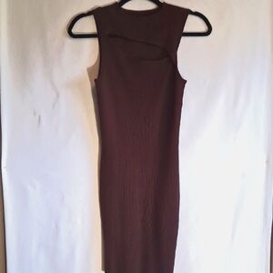 Contemporary Brown Sleeveless Dress Form Fitting